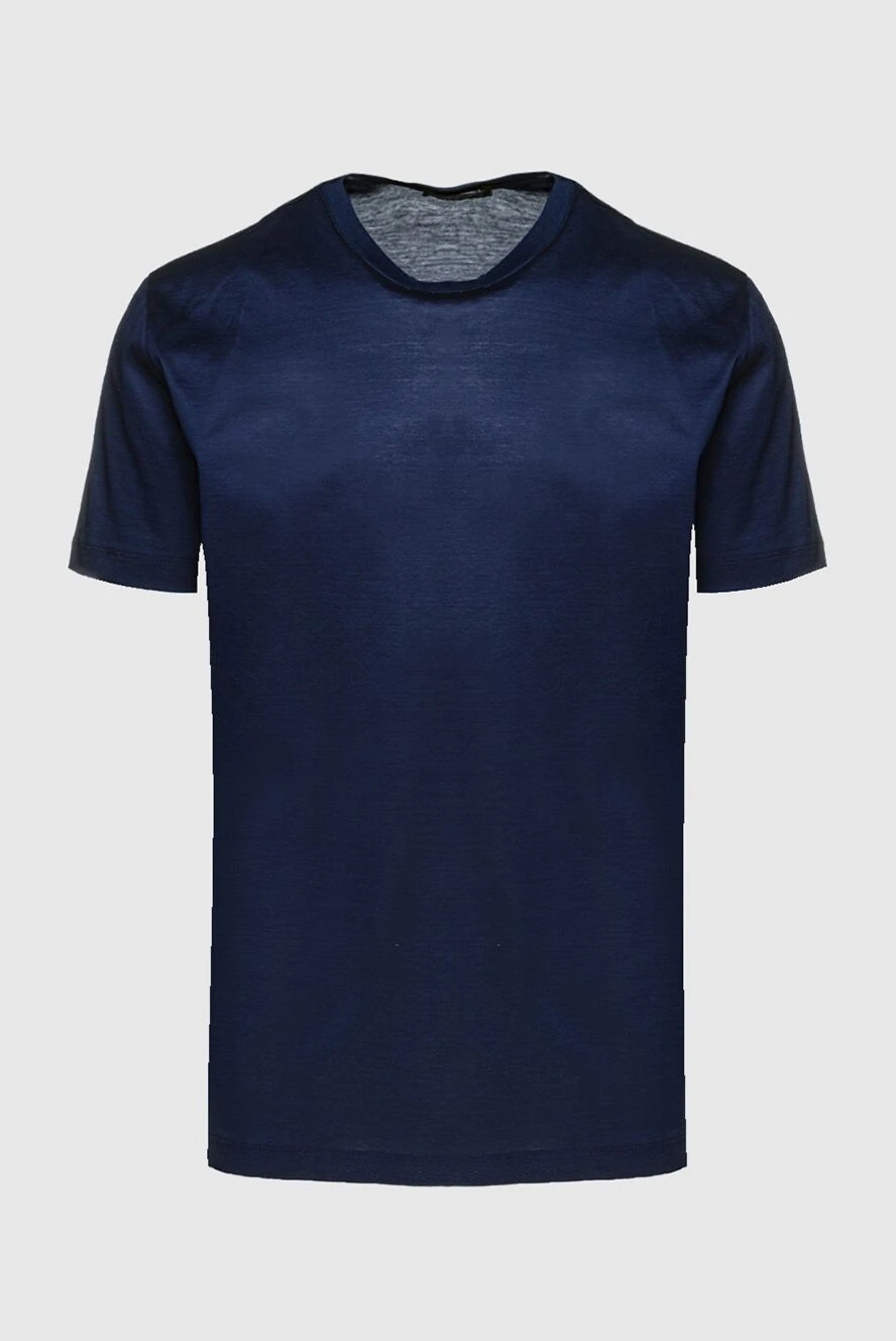 Cesare di Napoli man cotton t-shirt blue for men купить с ценами и фото 155400 - photo 1