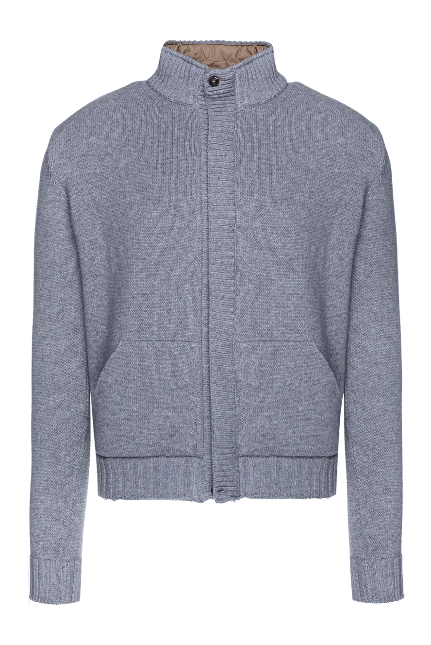 Cesare di Napoli man men's gray wool cardigan купить с ценами и фото 155417 - photo 1