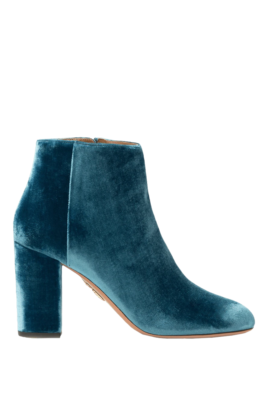 Aquazzura woman blue leather and velor boots for women купить с ценами и фото 155430 - photo 1