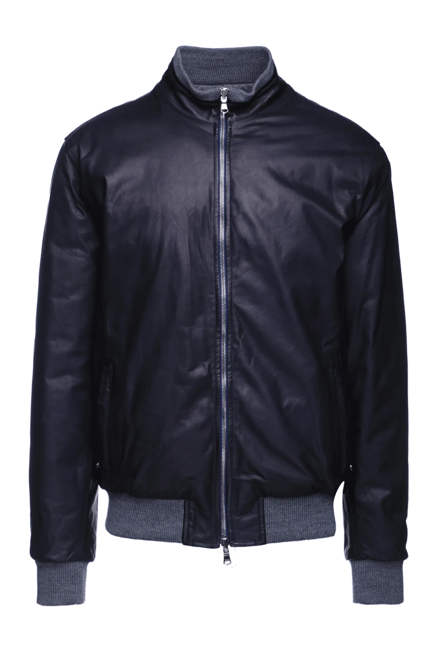 Barba Napoli man blue leather jacket for men купить с ценами и фото 155581 - photo 1