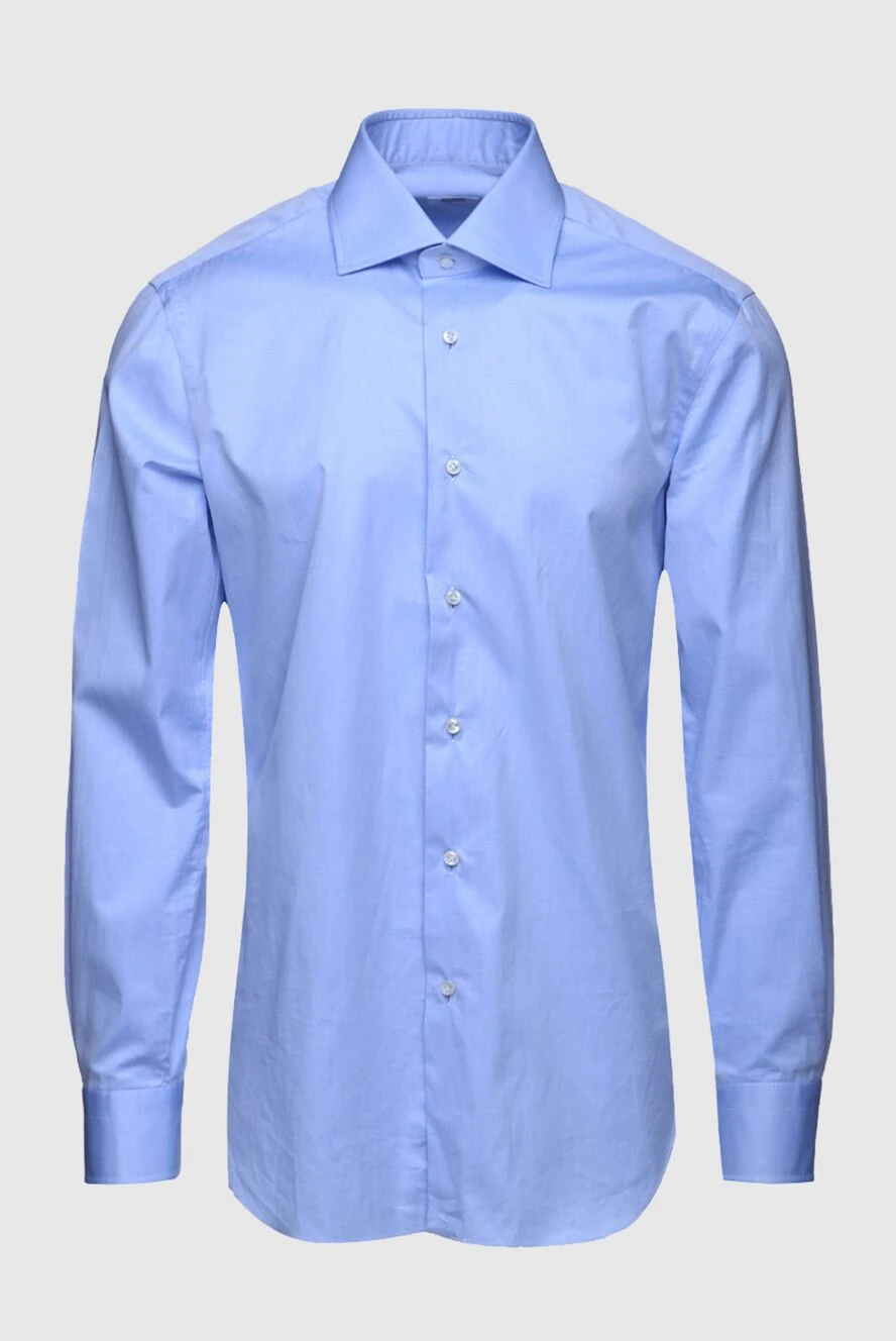 Barba Napoli man blue cotton shirt for men купить с ценами и фото 155584 - photo 1