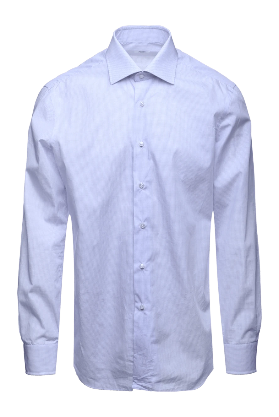 Barba Napoli man blue cotton shirt for men купить с ценами и фото 155585 - photo 1