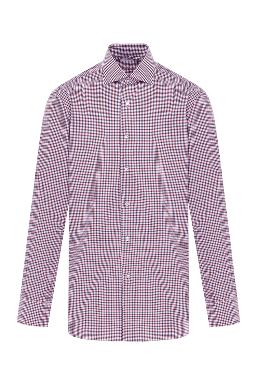 Barba Napoli men's cotton checkered shirt with classic collar 155586 - photo 1