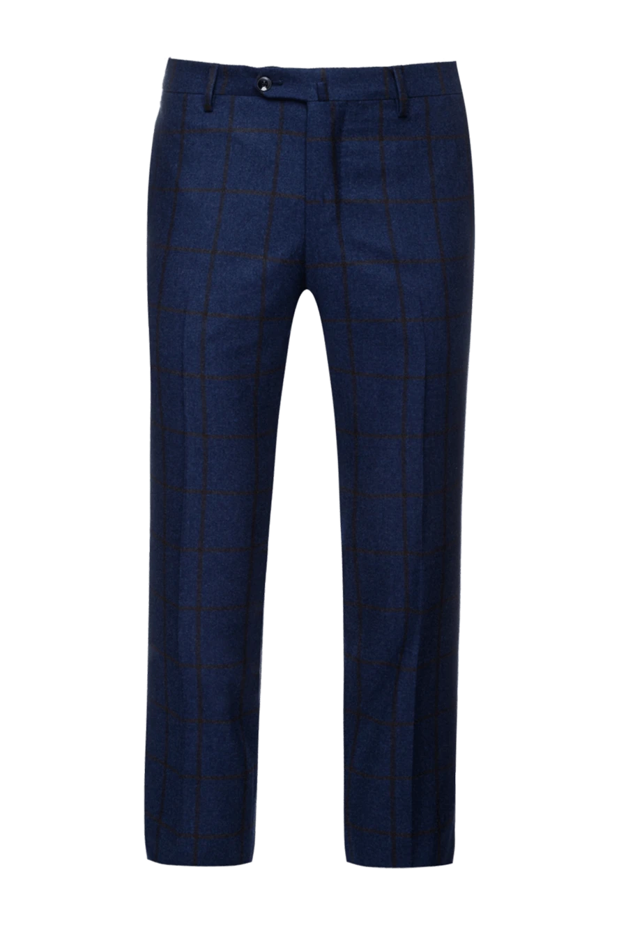 Cesare di Napoli man blue wool trousers for men купить с ценами и фото 155624 - photo 1