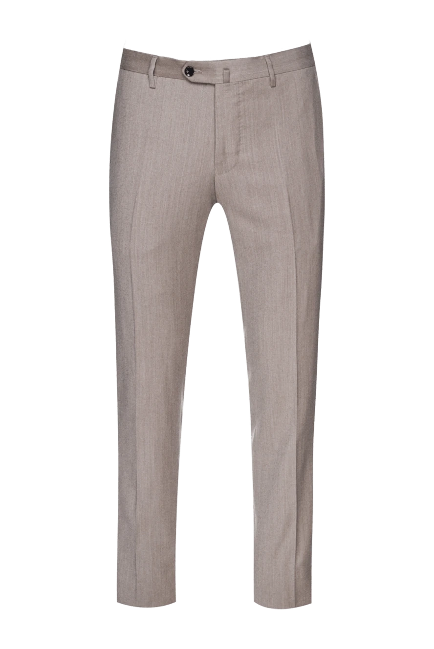 Cesare di Napoli man beige wool and cashmere trousers for men купить с ценами и фото 155628 - photo 1