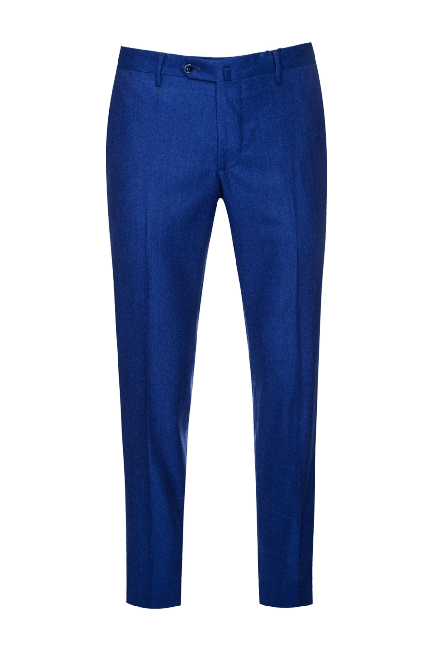 Cesare di Napoli man blue wool trousers for men купить с ценами и фото 155629 - photo 1