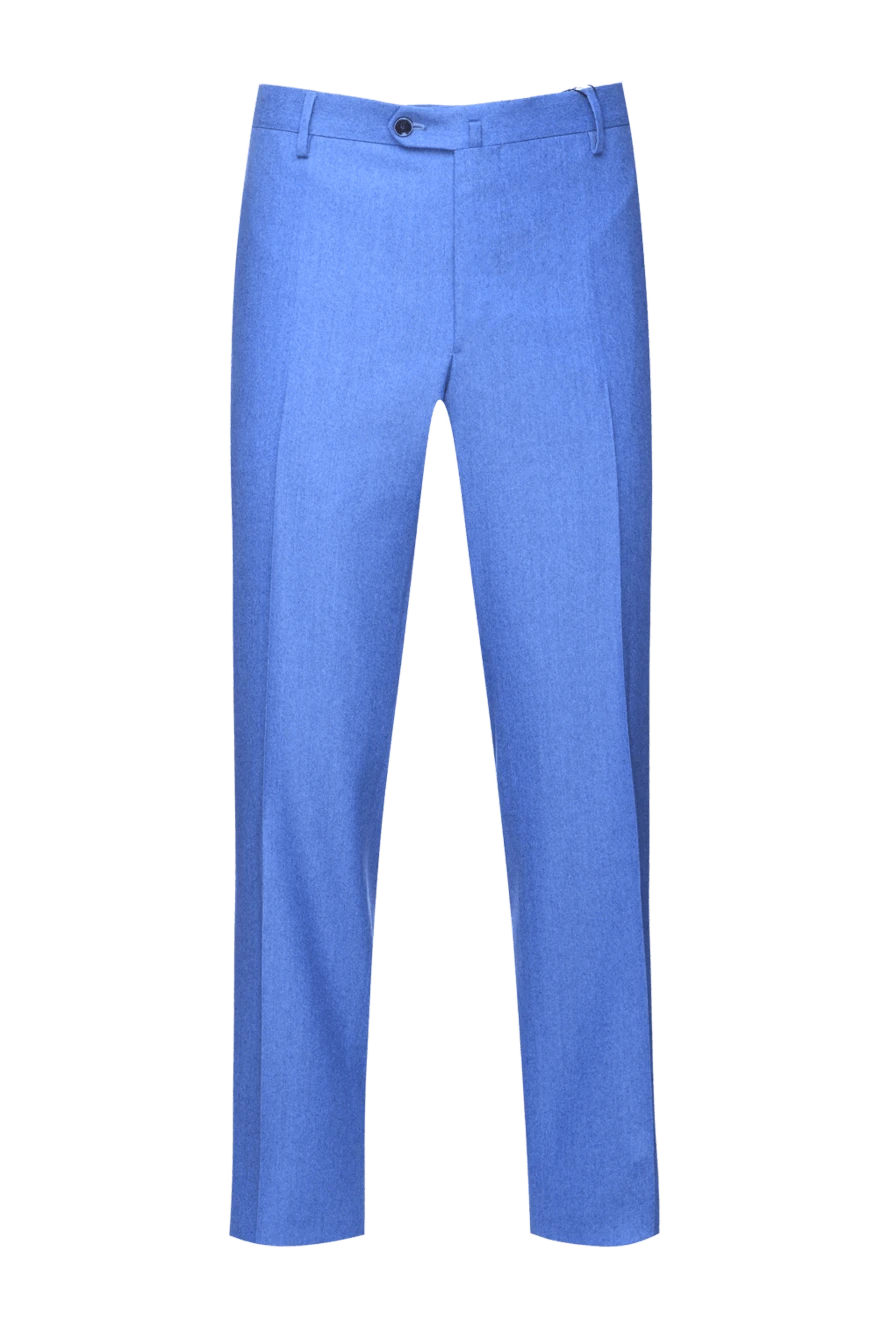 Cesare di Napoli man blue wool trousers for men купить с ценами и фото 155630 - photo 1