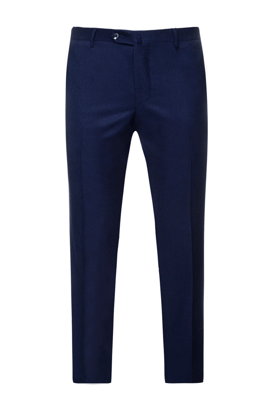 Cesare di Napoli man blue wool trousers for men купить с ценами и фото 155631 - photo 1