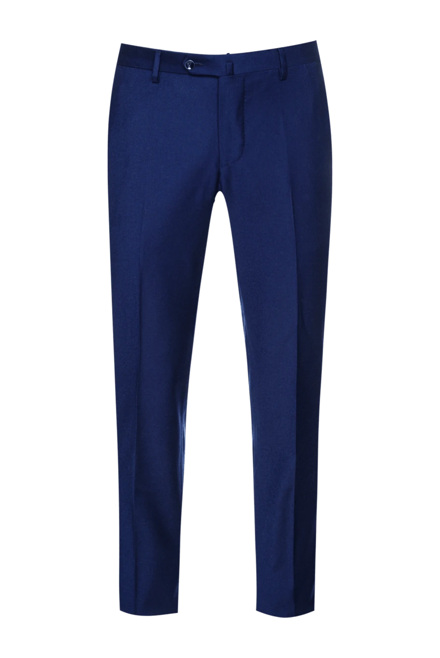 Cesare di Napoli man blue wool trousers for men купить с ценами и фото 155632 - photo 1