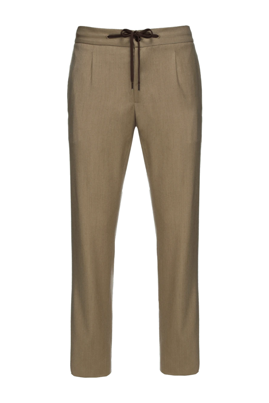 Cesare di Napoli man beige wool and cashmere trousers for men купить с ценами и фото 155634 - photo 1