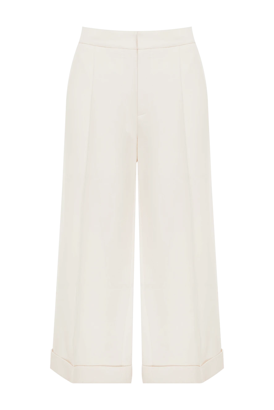 Dior woman white linen and silk trousers for women купить с ценами и фото 155653 - photo 1