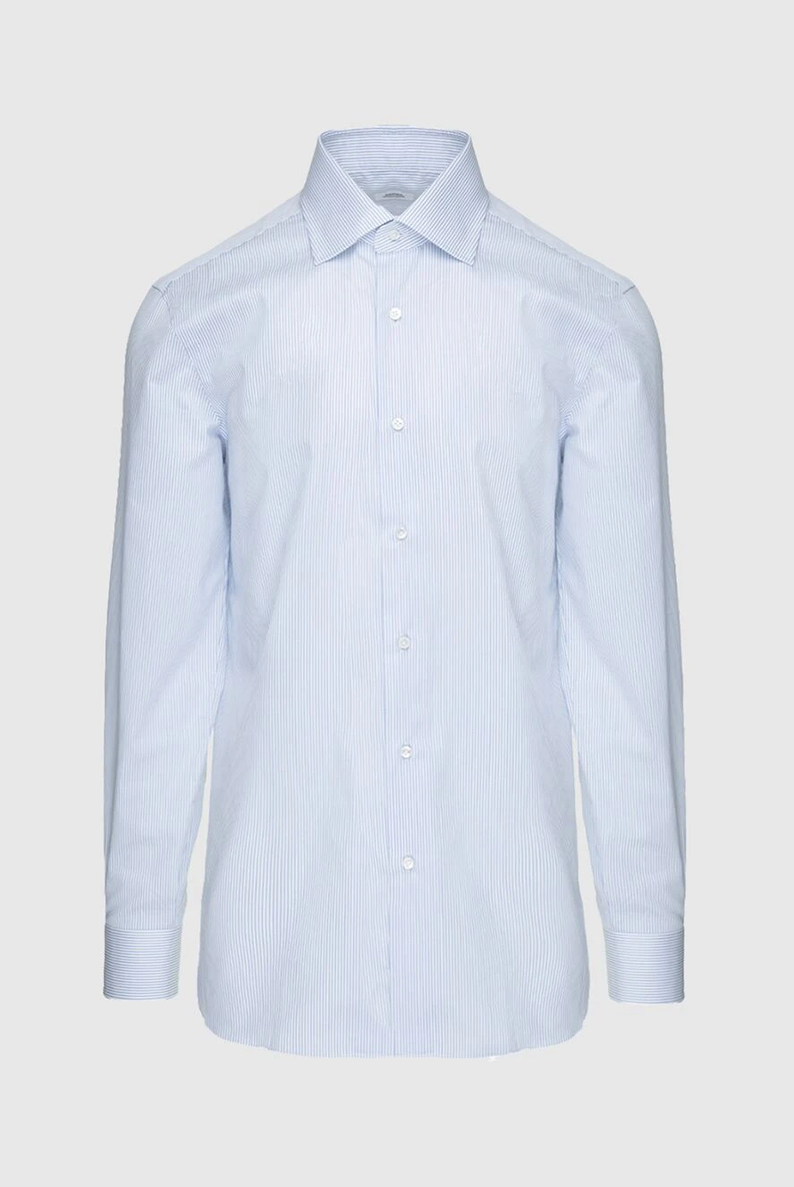 Barba Napoli man blue cotton shirt for men купить с ценами и фото 155825 - photo 1