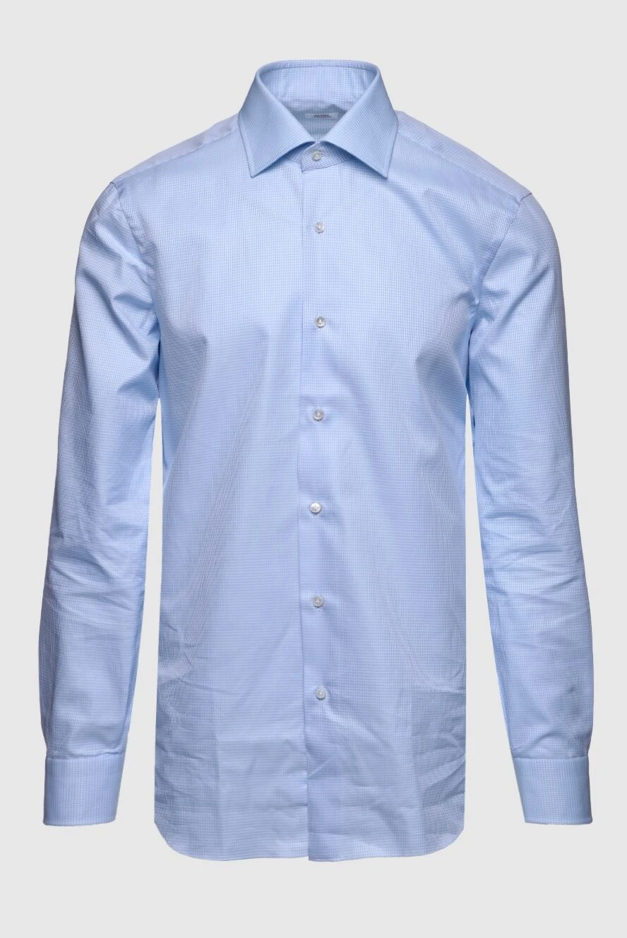 Barba Napoli man blue cotton shirt for men купить с ценами и фото 155826 - photo 1