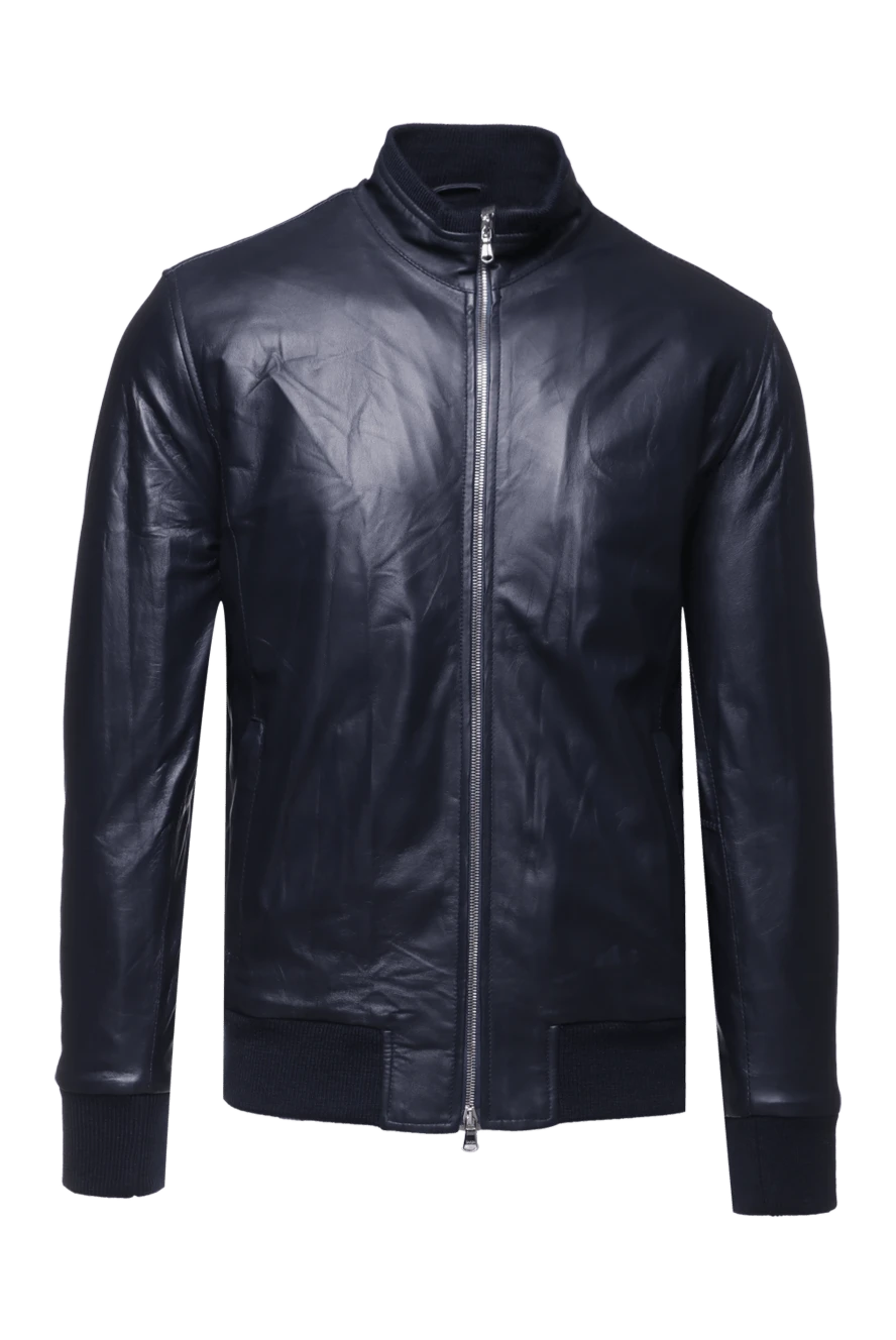 Barba Napoli man blue leather jacket for men купить с ценами и фото 155831 - photo 1