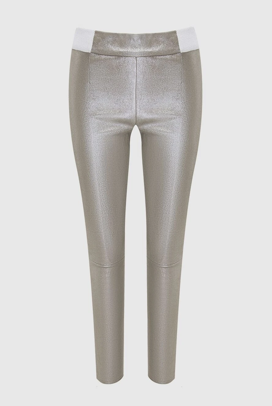 Panicale woman gray leather trousers for women купить с ценами и фото 156023 - photo 1