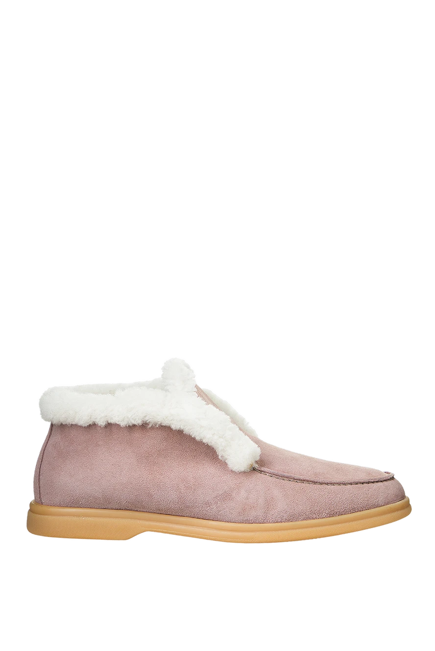 Cesare di Napoli woman pink suede and fur loafers for women купить с ценами и фото 156063 - photo 1