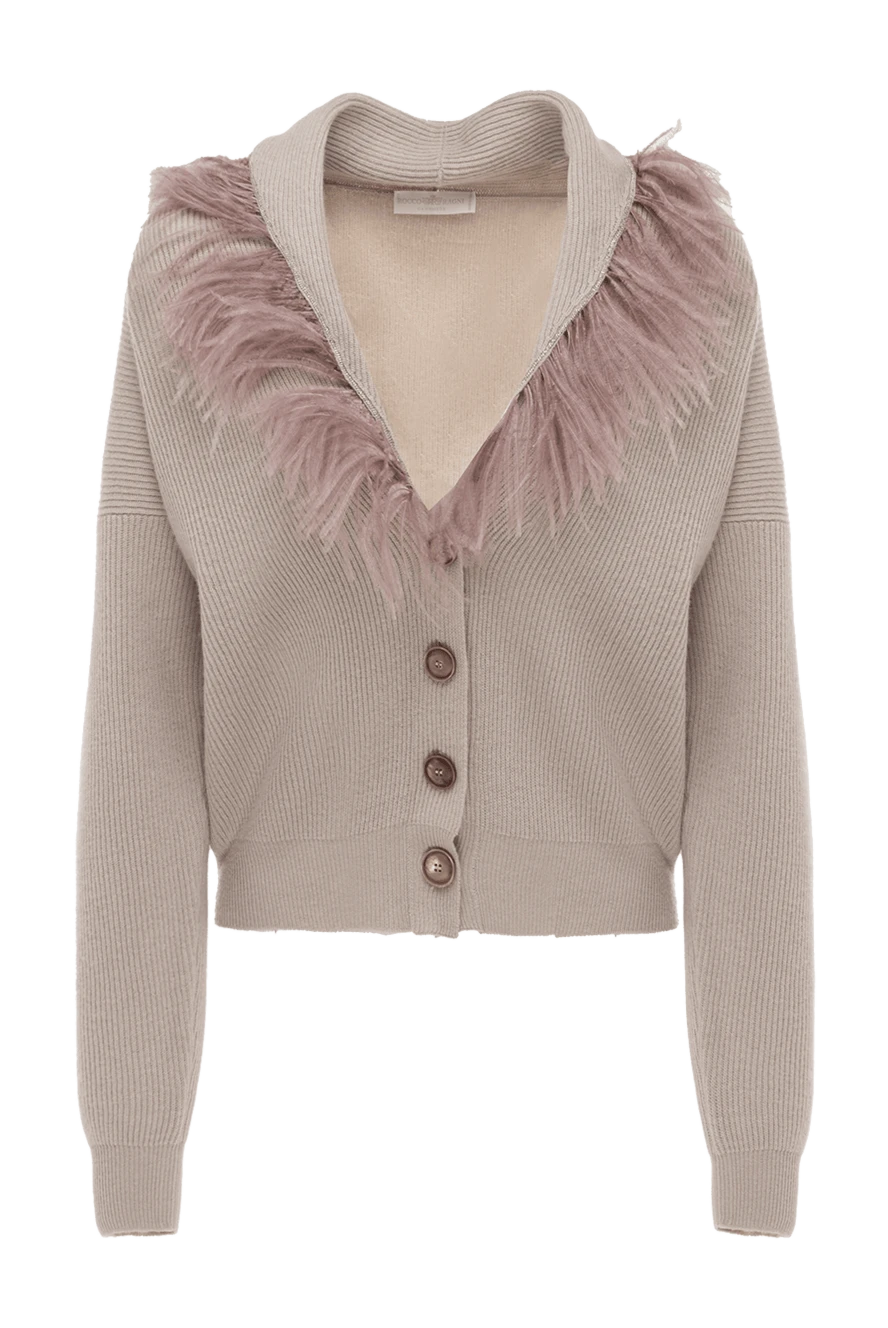 Rocco Ragni woman beige cardigan for women купить с ценами и фото 156090 - photo 1