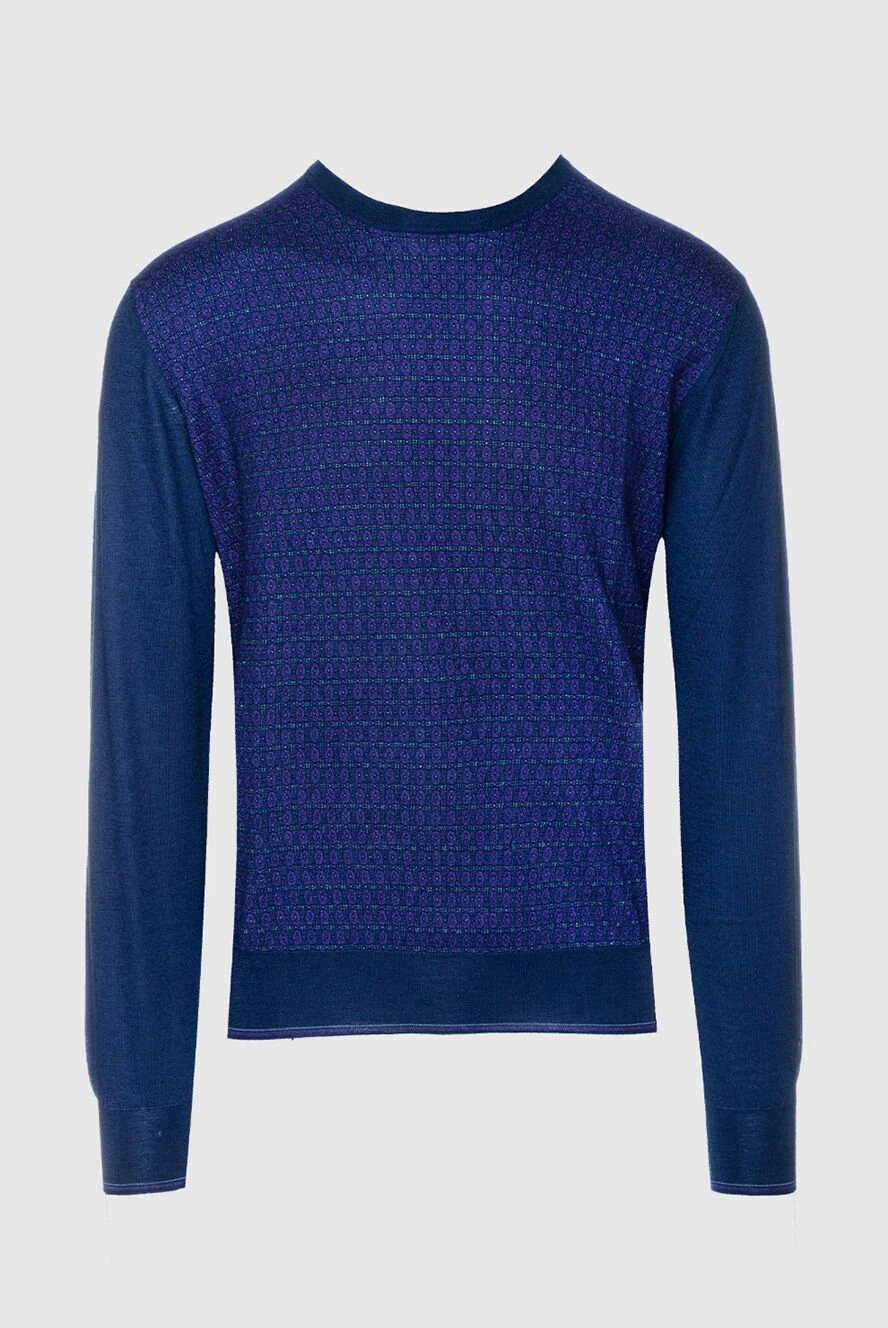 Stefano Ricci men's blue jumper with geometric textured knit 156154 - photo 1