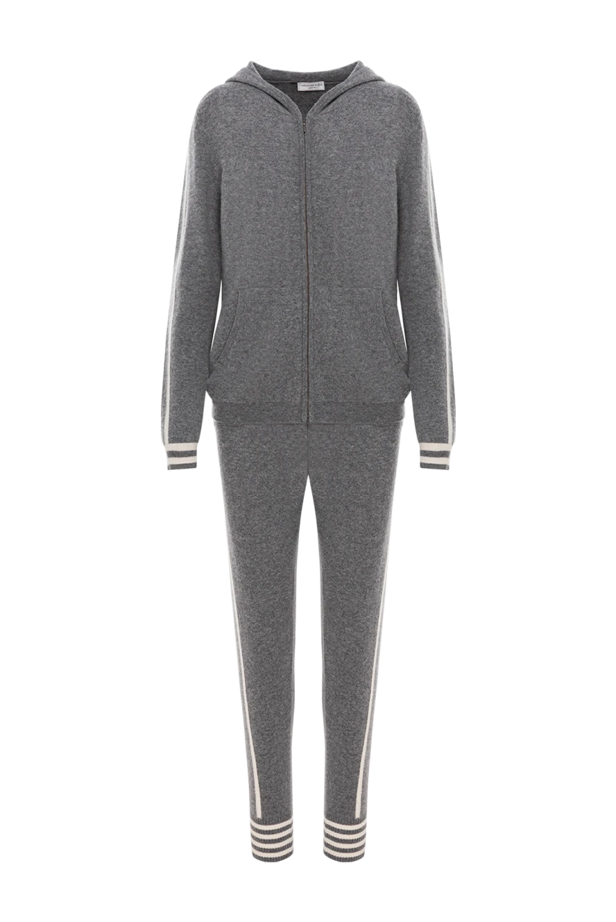 Cashmere & Silk Milano женский костюм из мягкого кашемира с полосками и манжетами 156156 - фото 1