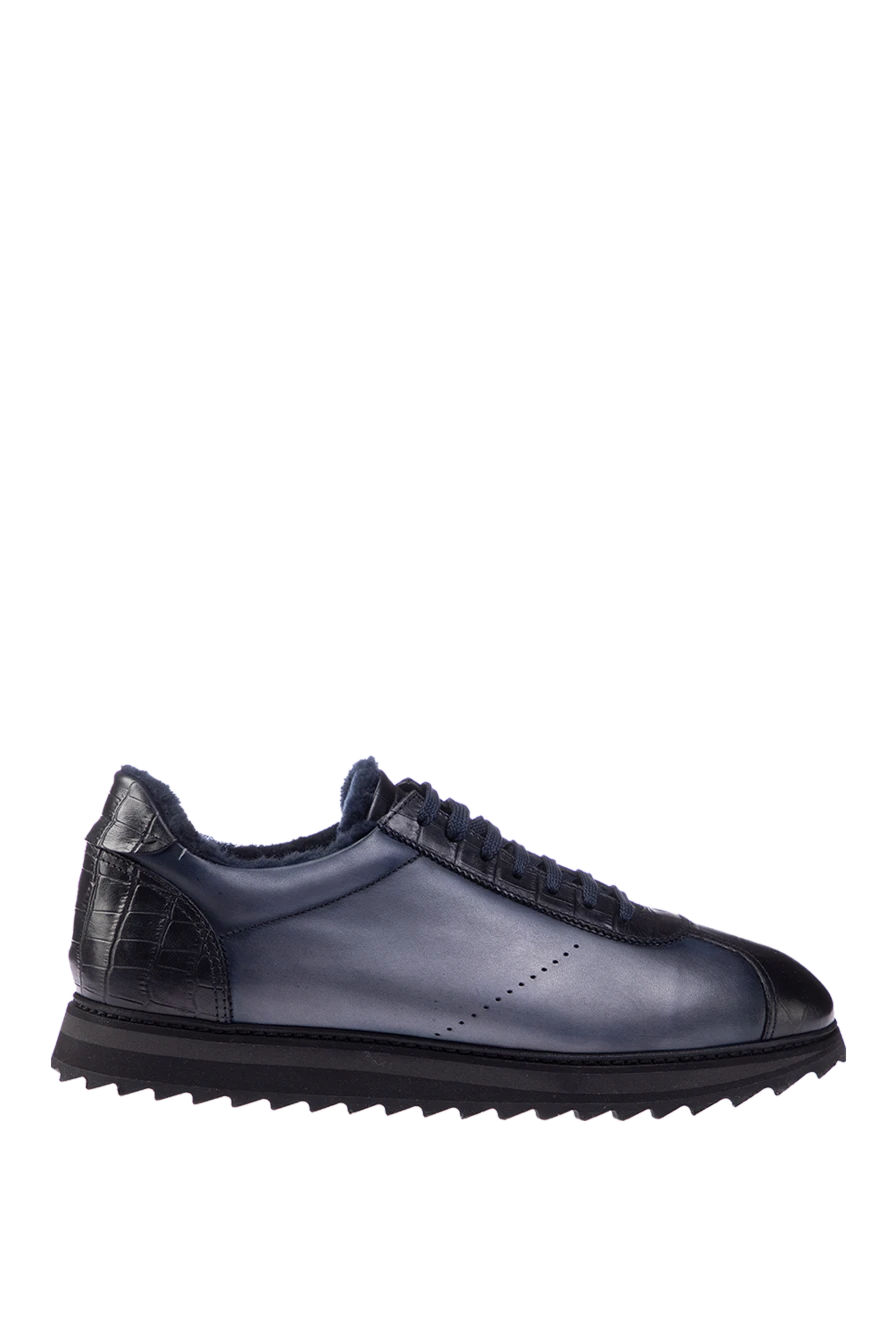 Doucal`s ерлерге арналған көк былғары кроссовкалар 156188 - фото 1