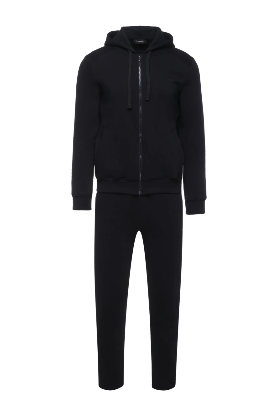 Ermenegildo Zegna man men's sports suit made of cotton and polyester, black купить с ценами и фото 156208 - photo 1