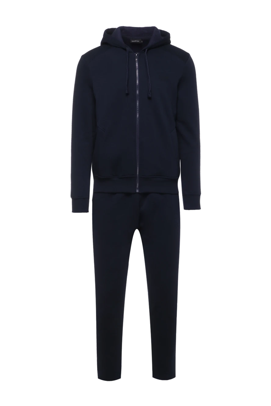 Ermenegildo Zegna man men's sports suit made of cotton and polyester, blue купить с ценами и фото 156211 - photo 1