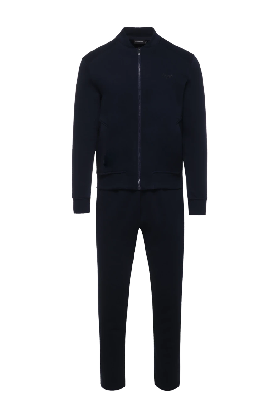 Ermenegildo Zegna man men's sports suit made of cotton and polyester, blue купить с ценами и фото 156212 - photo 1