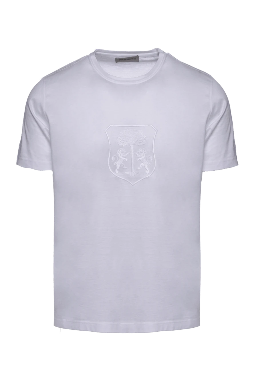 Corneliani man white cotton t-shirt for men купить с ценами и фото 156293 - photo 1