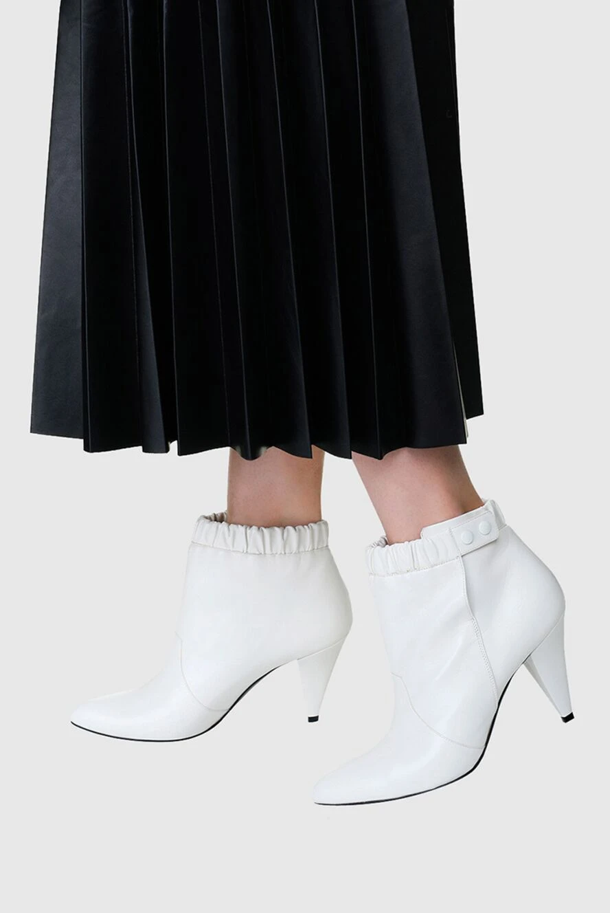 Celine woman white leather ankle boots for women купить с ценами и фото 156407 - photo 1