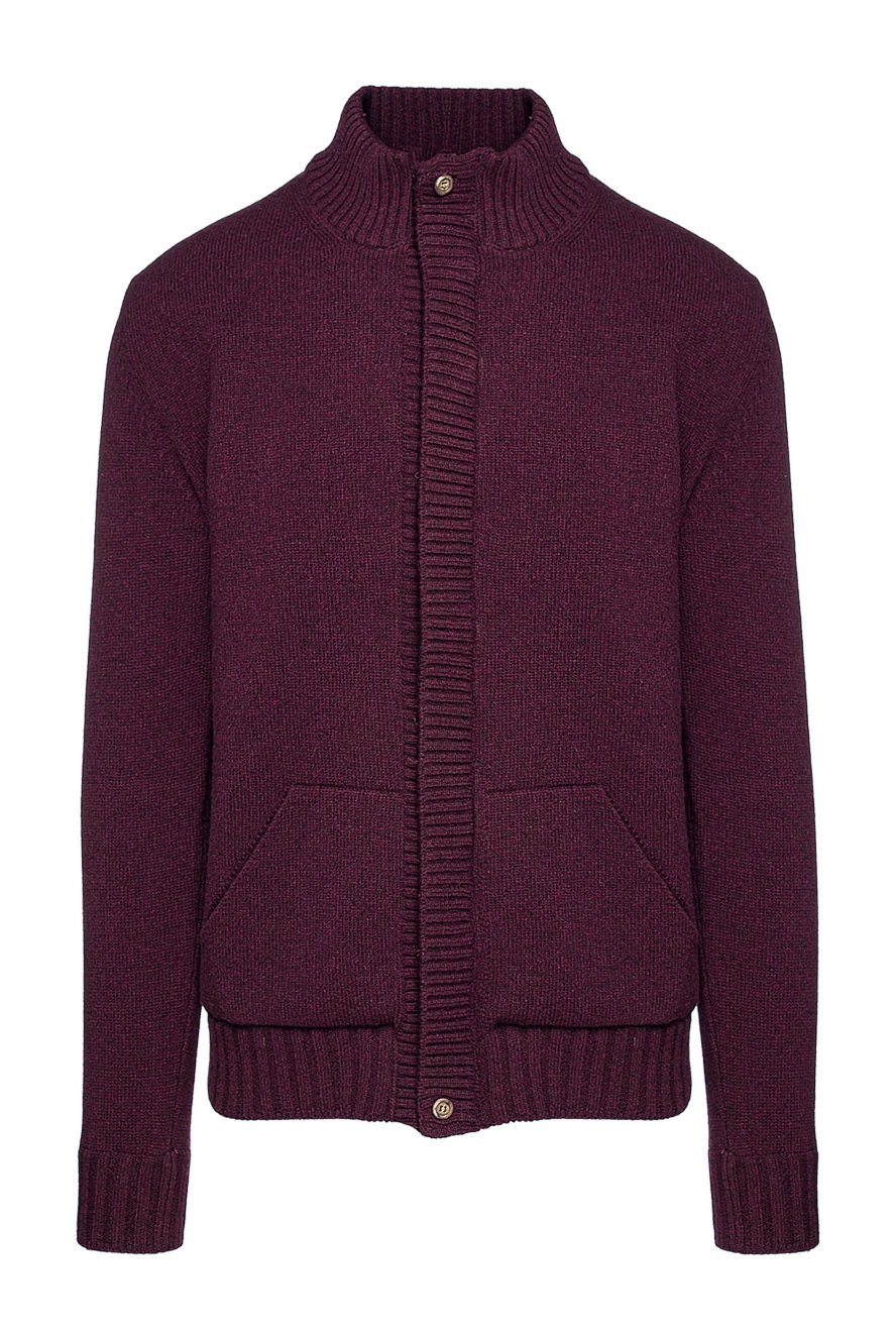 Cesare di Napoli man men's wool cardigan burgundy купить с ценами и фото 156487 - photo 1