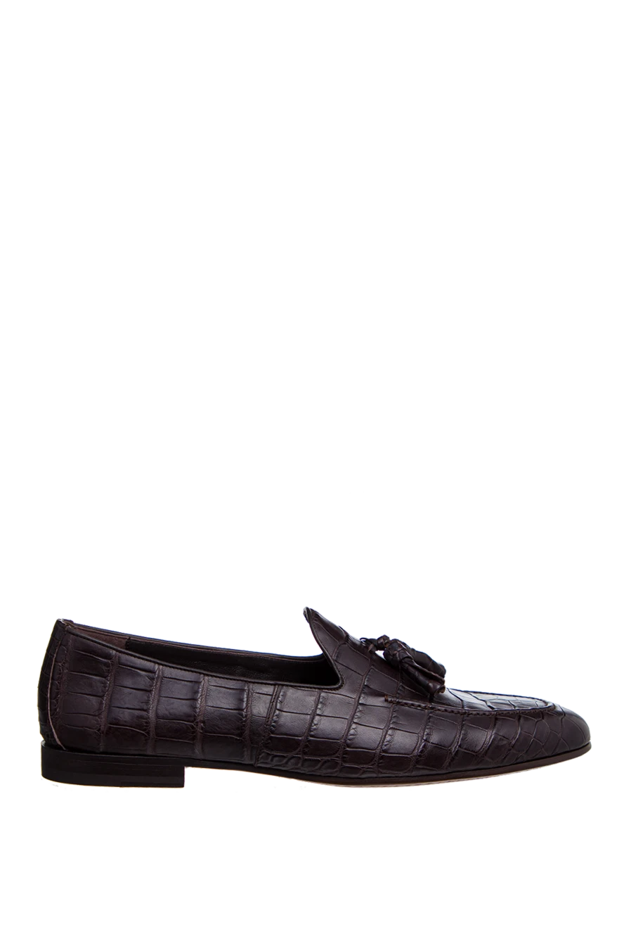 Cesare di Napoli man brown alligator loafers for men купить с ценами и фото 156494 - photo 1