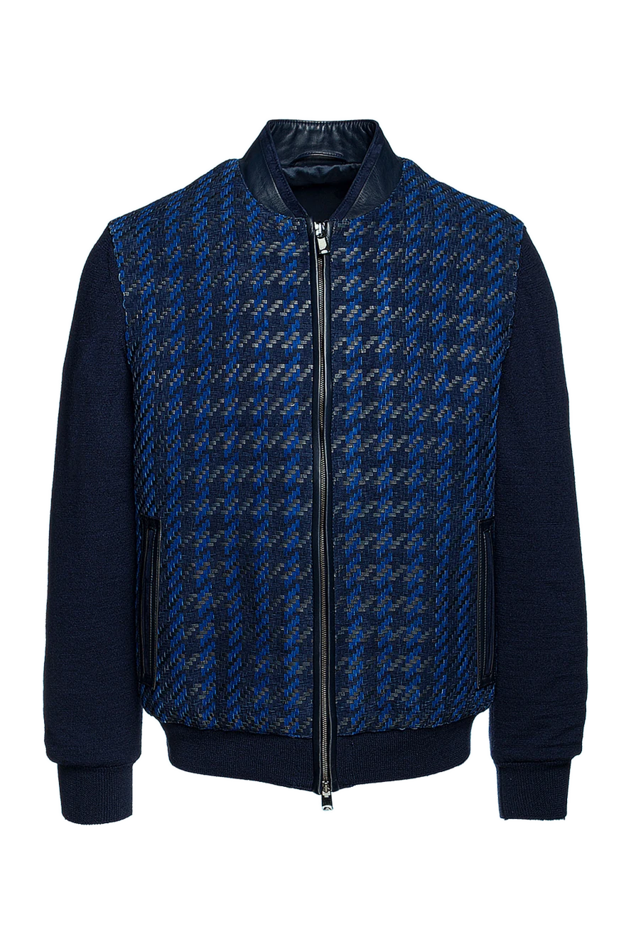 Torras man wool and genuine leather jacket blue for men купить с ценами и фото 156515 - photo 1