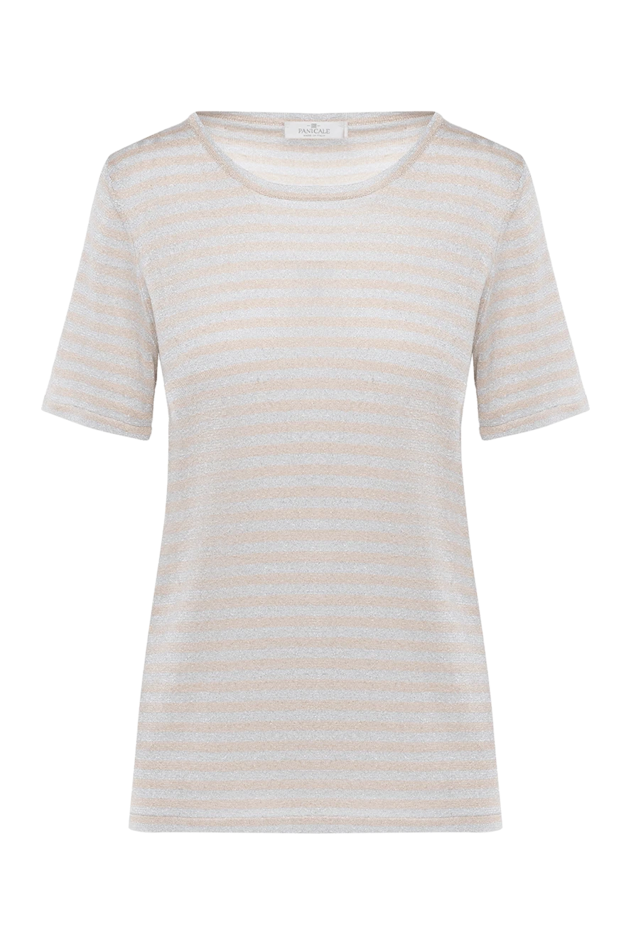 Panicale woman beige viscose and polyester t-shirt for women купить с ценами и фото 156703 - photo 1