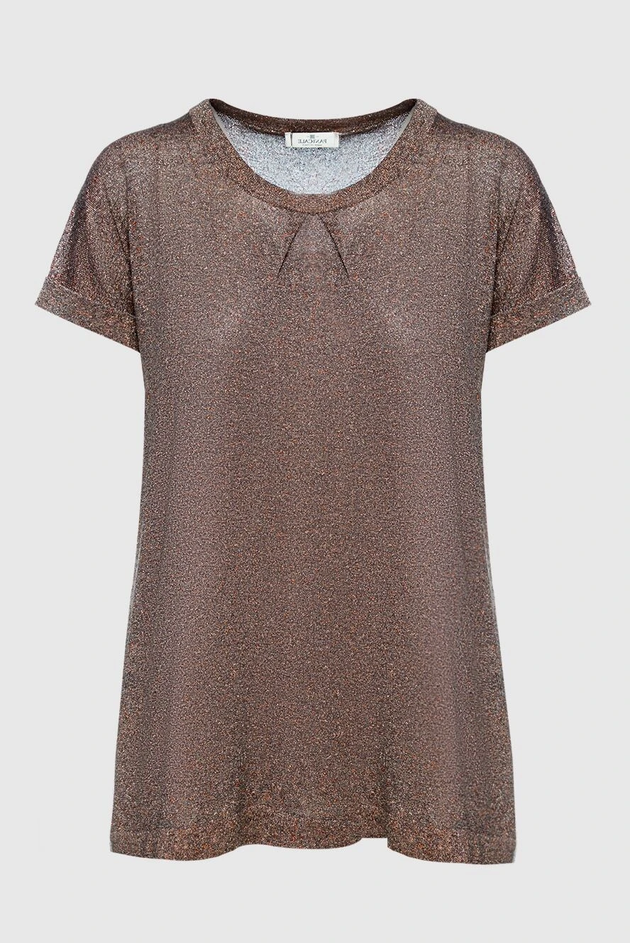 Panicale woman brown t-shirt made of viscose and lame for women купить с ценами и фото 156706 - photo 1