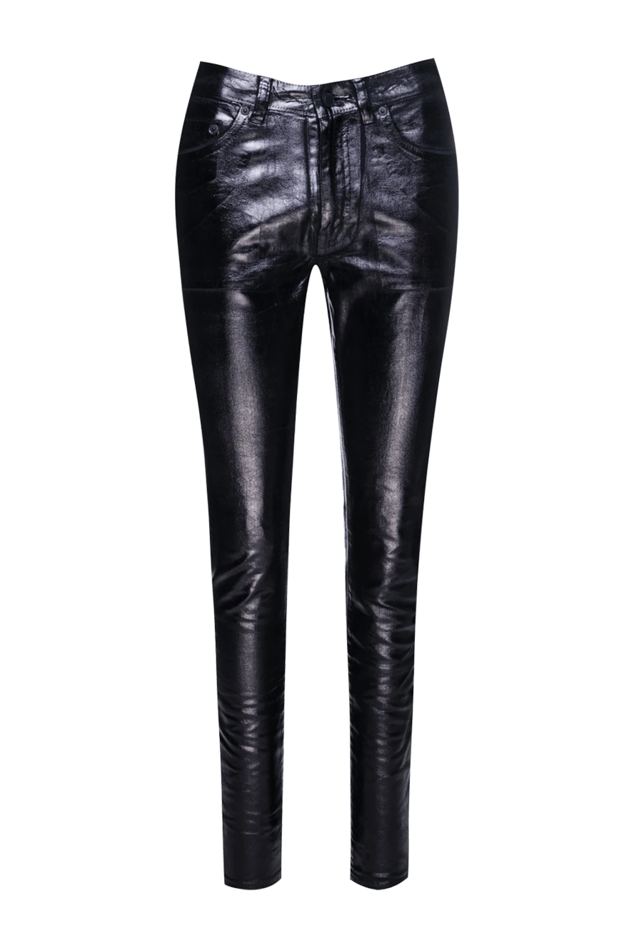 Saint Laurent woman black cotton trousers for women купить с ценами и фото 156736 - photo 1