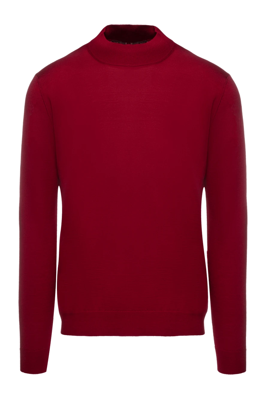 Cesare di Napoli man burgundy wool turtleneck jumper for men купить с ценами и фото 156808 - photo 1