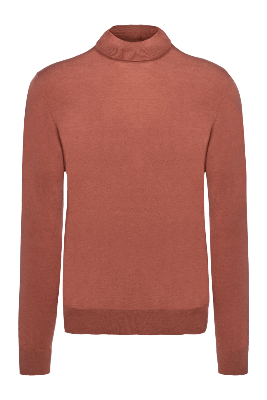 Cesare di Napoli man brown wool turtleneck jumper for men купить с ценами и фото 156816 - photo 1