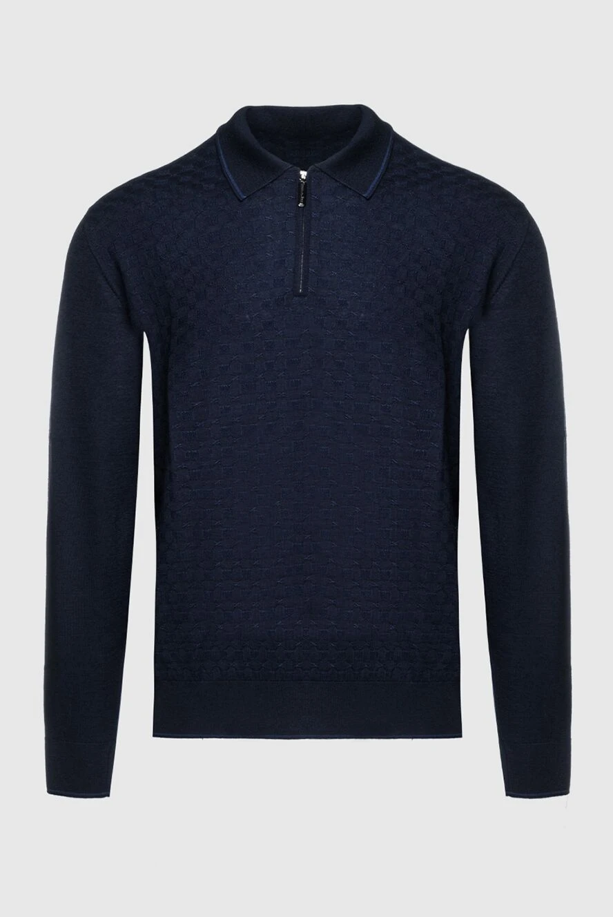 Stefano Ricci поло с длинным рукавом в темно синем цвете с фактурным передом и застежкой на молнию
156908 - фото 1