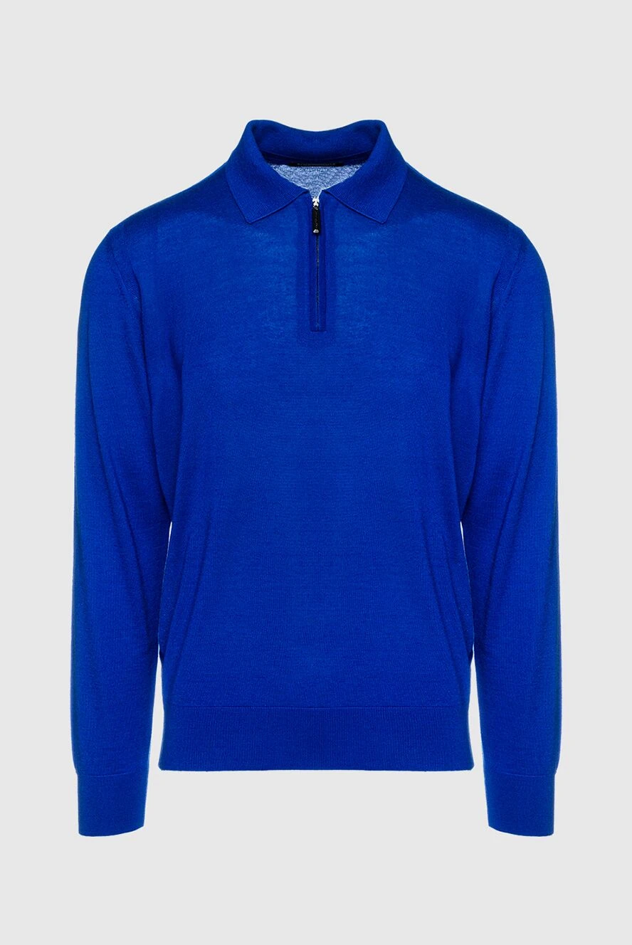 Stefano Ricci ашық кобальт көк түсті, қарапайым сыдырмасы бар, ұзын жеңді поло жейде. 156953 - фото 1