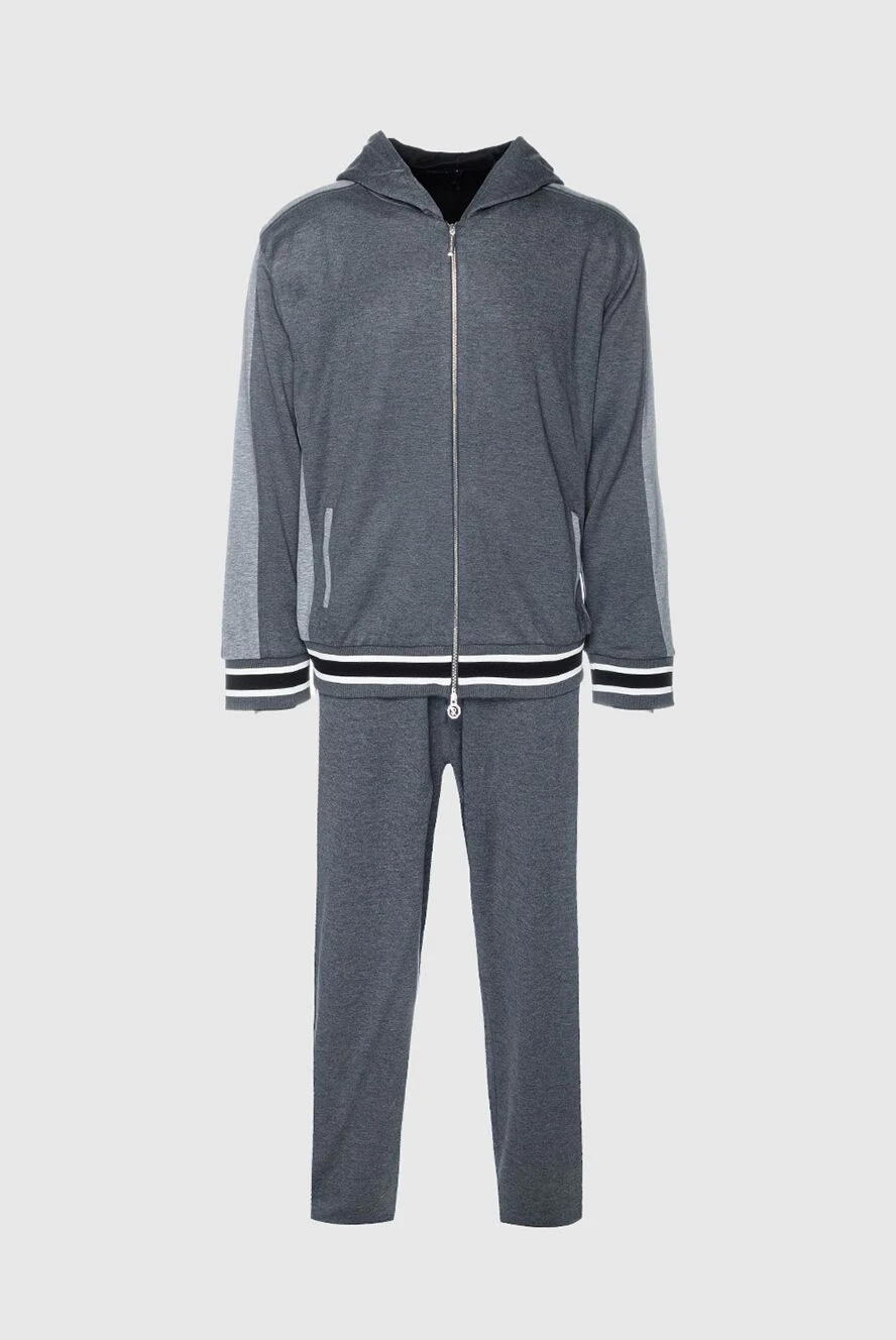 Stefano Ricci костюм спортивный мужской из хлопка, шелка и полиамида серый 156960 - фото 1