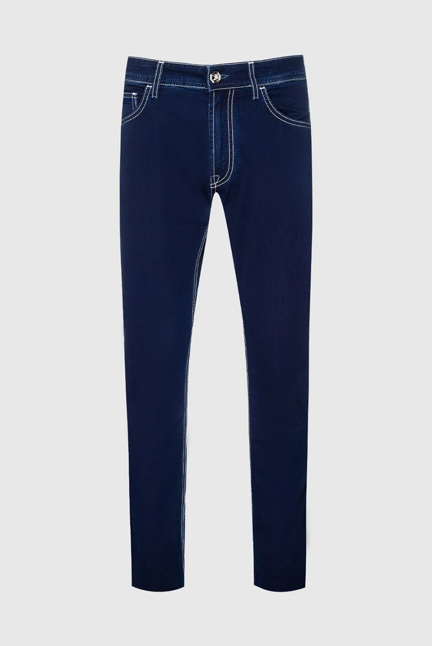 Stefano Ricci контраст тігісі бар көк джинсы шалбар 156971 - фото 1