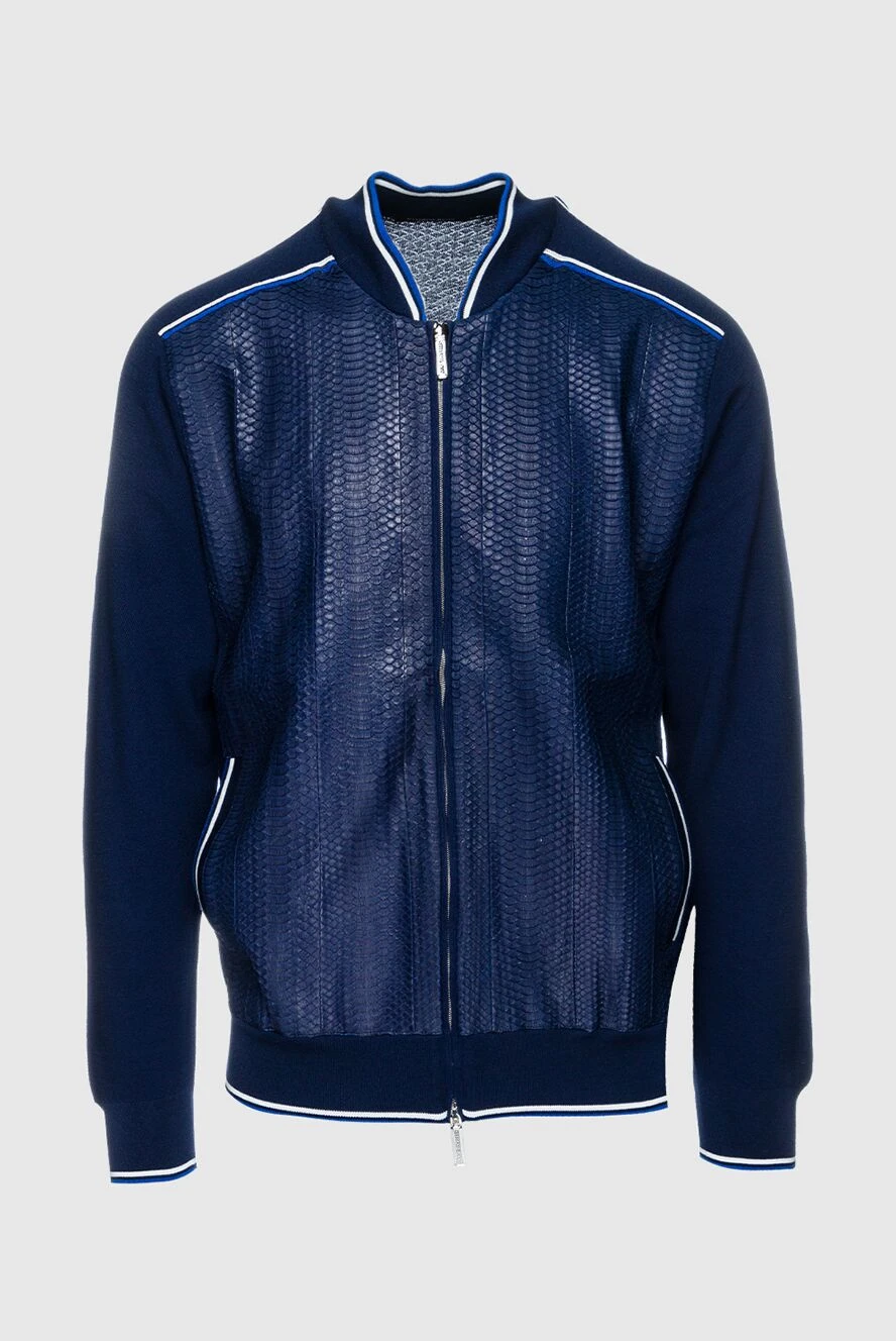 Stefano Ricci cardigan for men made of genuine leather blue 156975 - photo 1