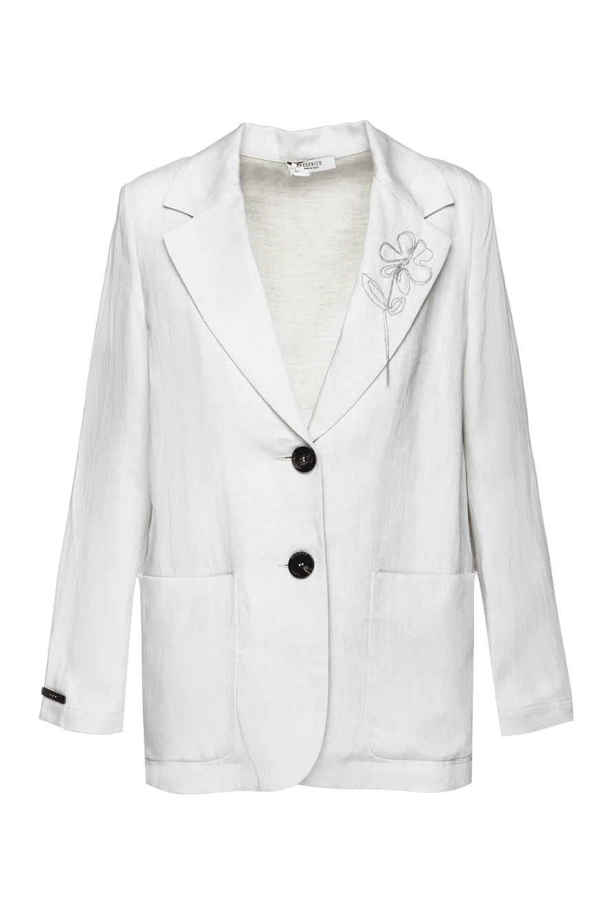 Peserico woman white viscose and linen jacket for women купить с ценами и фото 157122 - photo 1