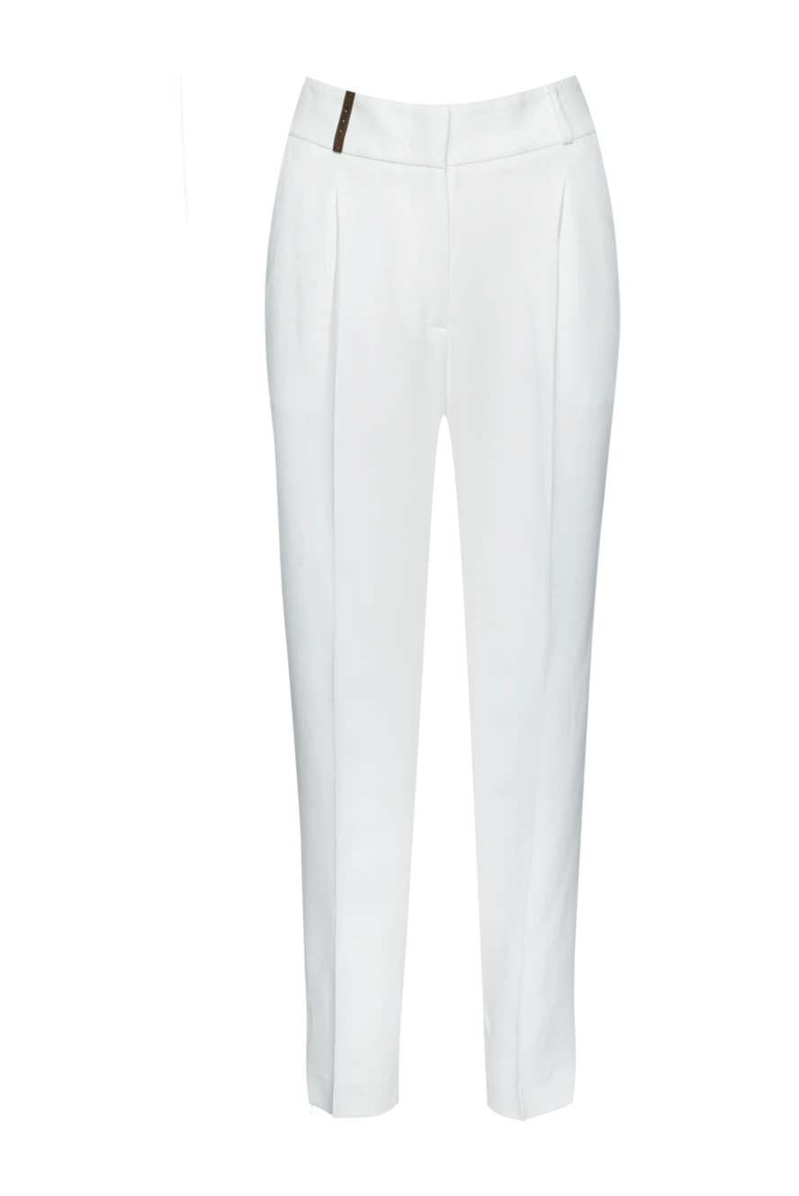 Peserico woman white viscose trousers for women купить с ценами и фото 157134 - photo 1