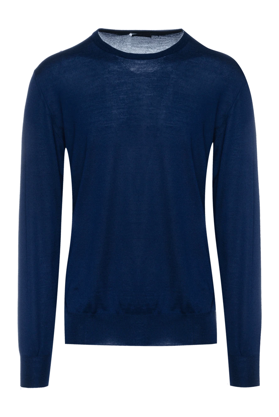 Cesare di Napoli man cashmere and silk jumper blue for men купить с ценами и фото 157136 - photo 1