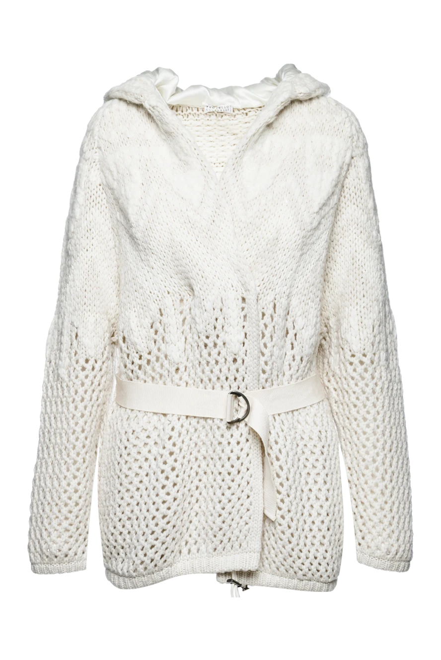 Brunello Cucinelli woman white cashmere cardigan for women купить с ценами и фото 157166 - photo 1