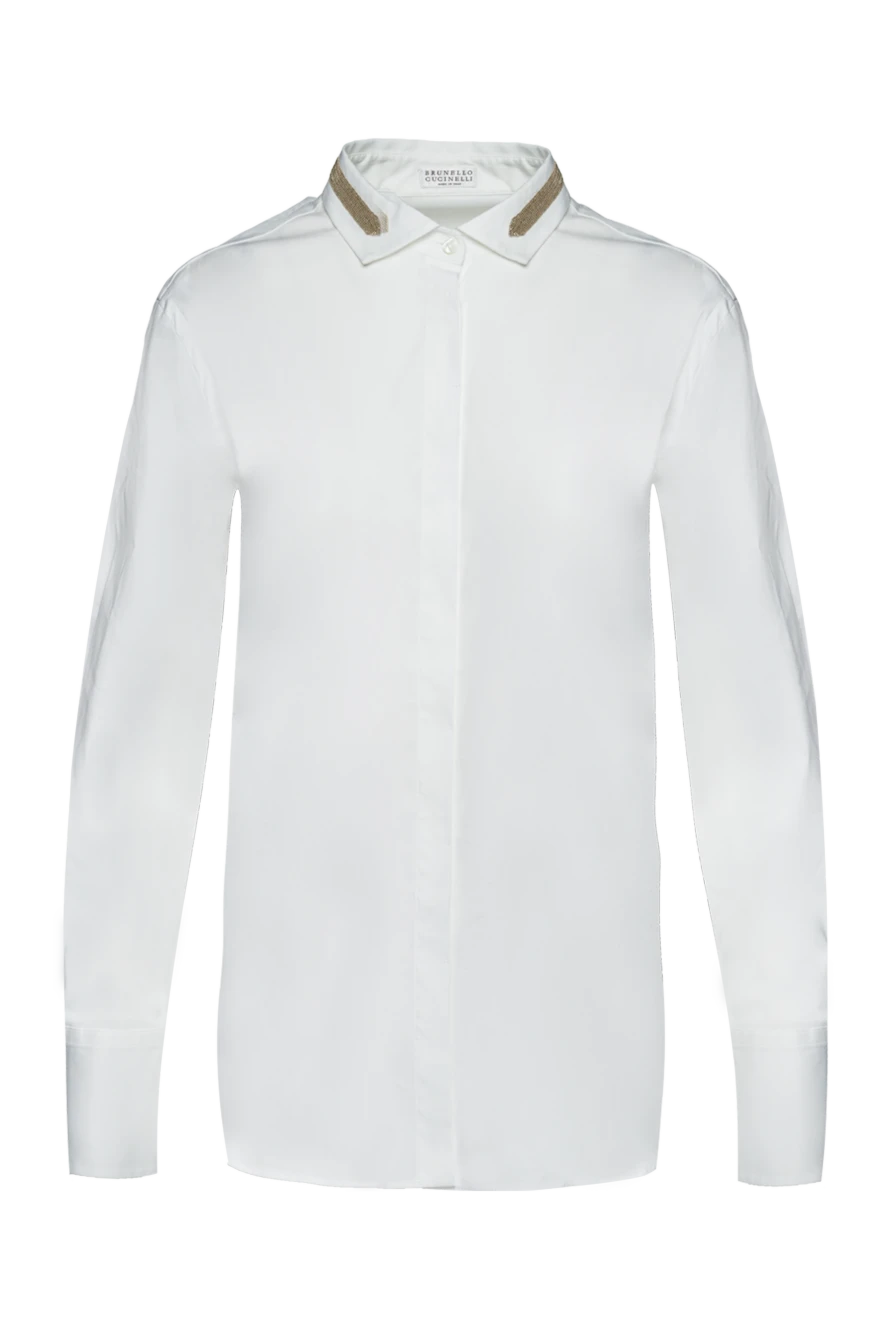 Brunello Cucinelli woman white cotton and polyamide shirt for women купить с ценами и фото 157175 - photo 1