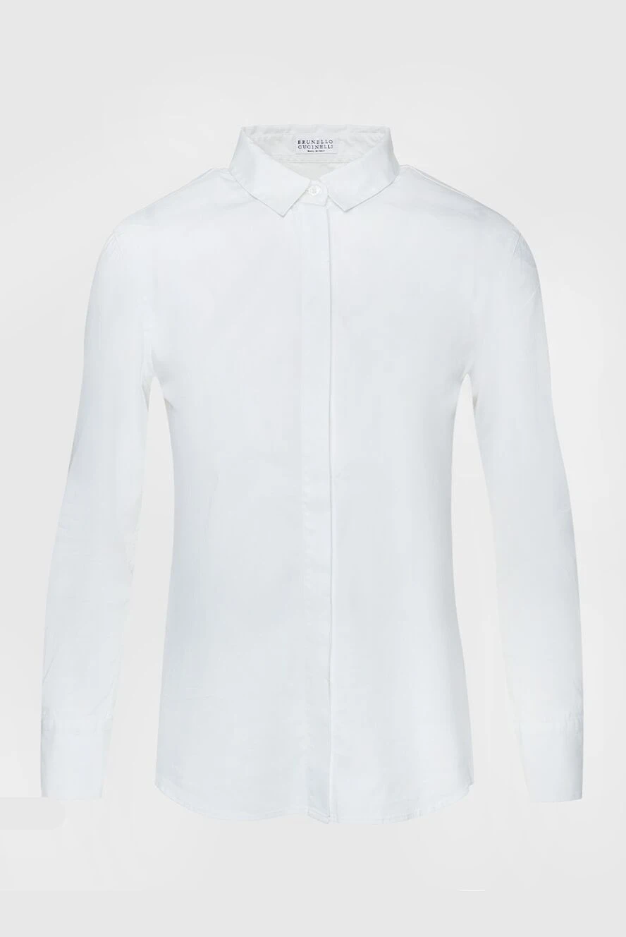 Brunello Cucinelli woman white cotton and polyamide shirt for women купить с ценами и фото 157178 - photo 1