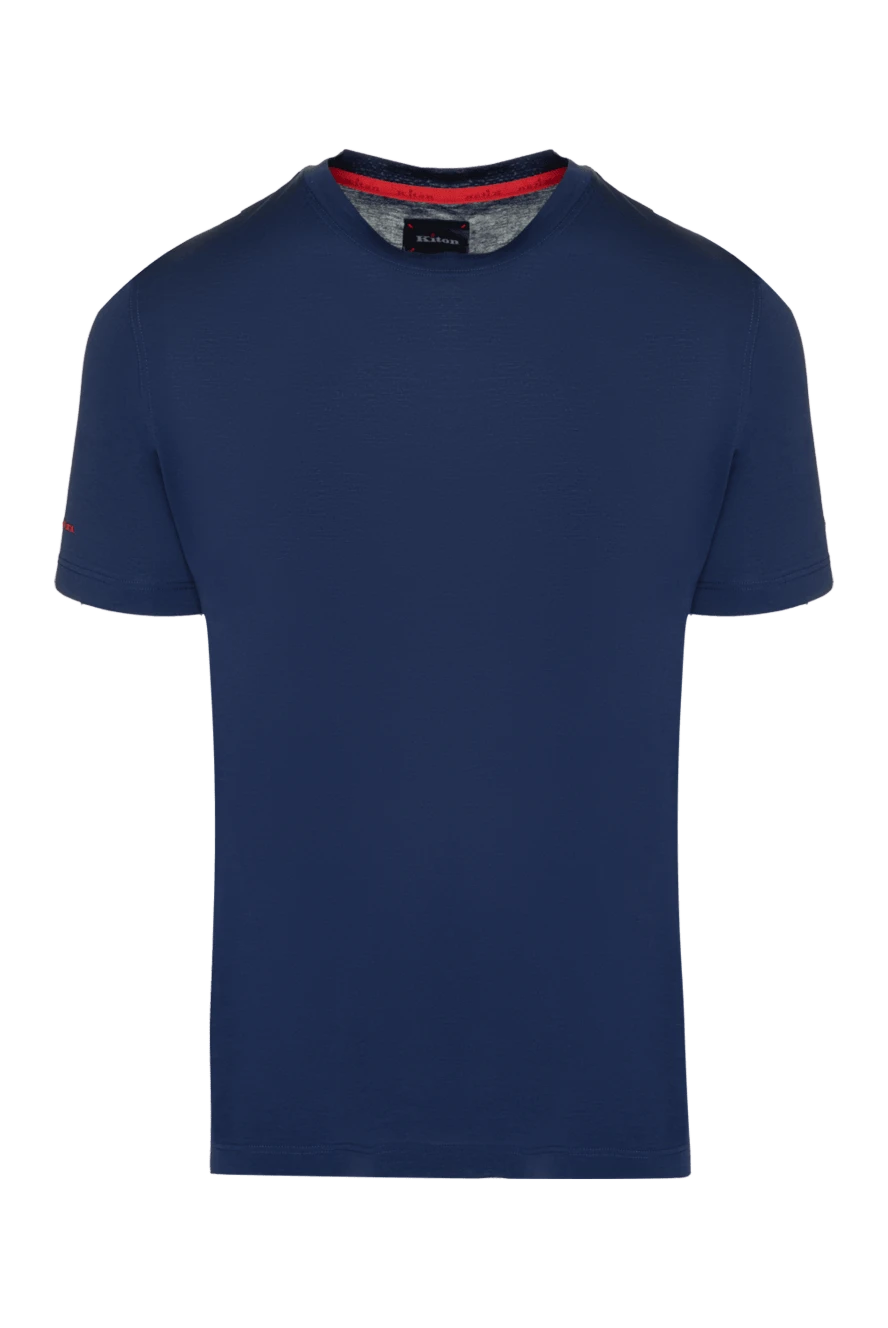 Kiton man cotton t-shirt blue for men купить с ценами и фото 157242 - photo 1