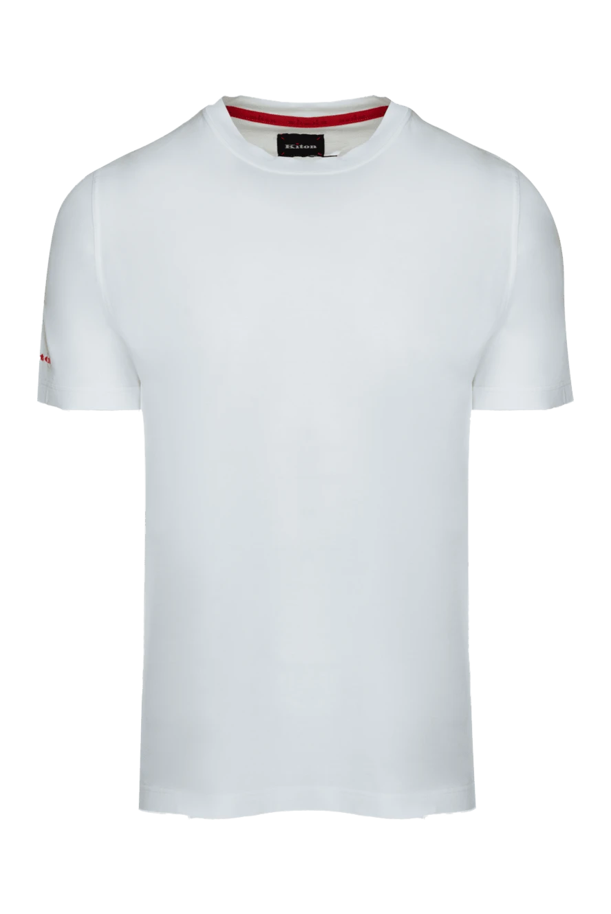 Kiton man white cotton t-shirt for men купить с ценами и фото 157243 - photo 1